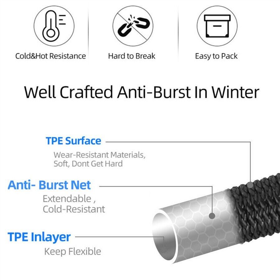 4X Stronger Deluxe Espandibile Flessibile Tubo Dell'acqua Del Tubo Del Giardino 25, 50