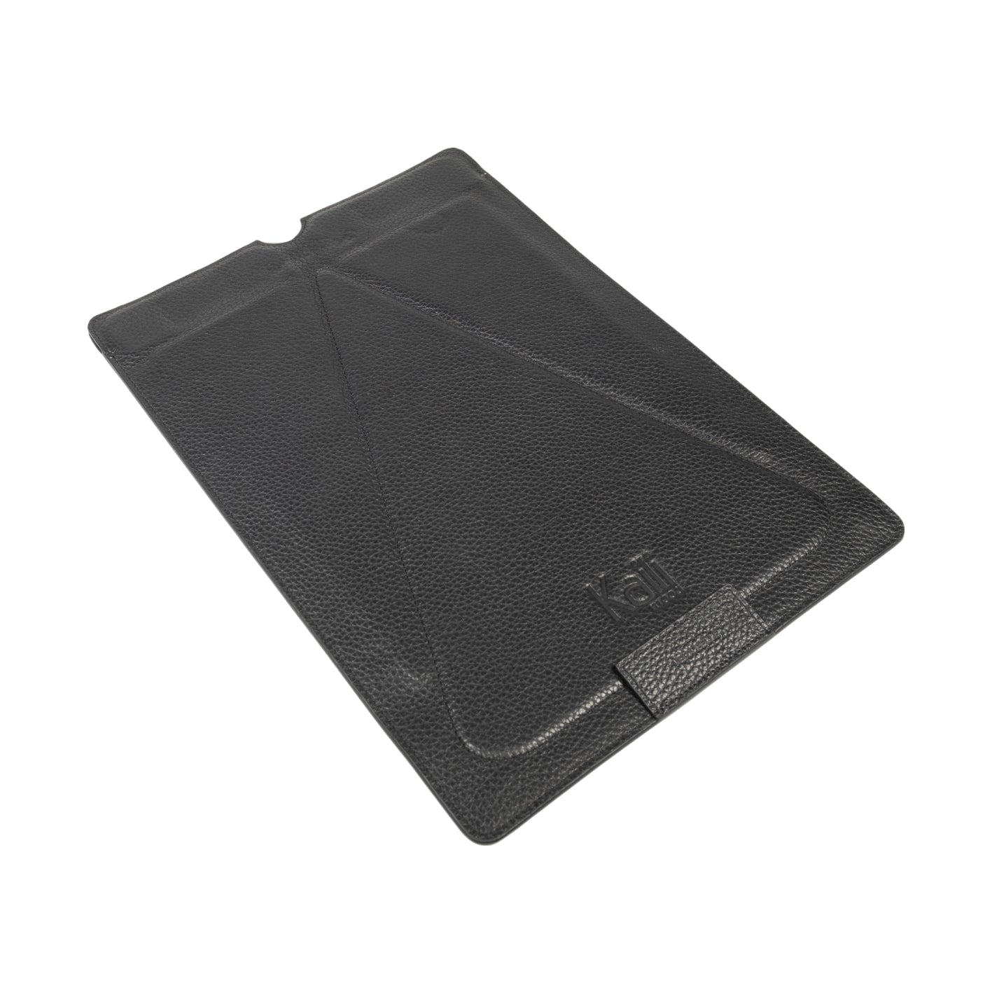 K0031AB | Modular Tablet Case/Stand in Genuine Full-Grain Leather. Black. Magnetic closure. Dimensions: 22 x 31 cm. Packaging: Non-woven bag.